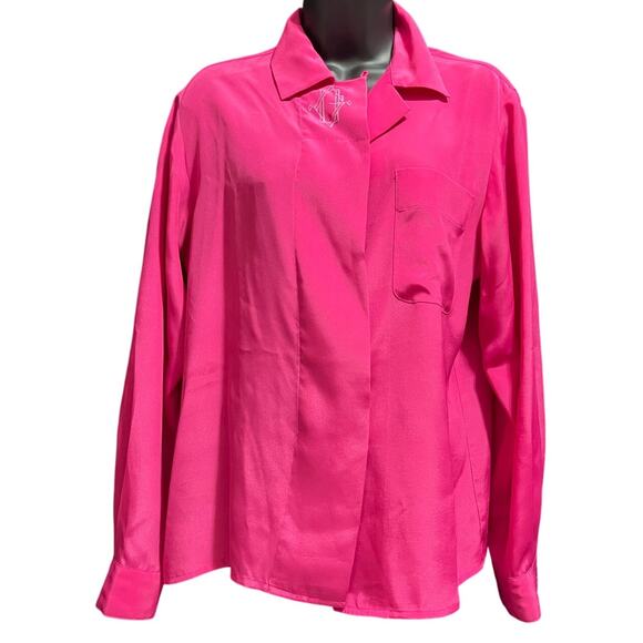Vintage DG Blouses Pink Long Sleeve Button Up Size Small - Picture 1 of 7
